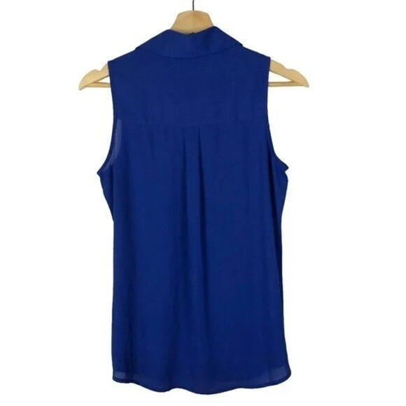 Express Cobalt Blue Sleeveless Button Down Tank Top XS - Picture 2 of 5
